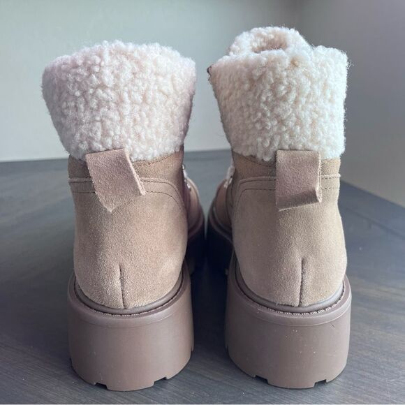 STEVE MADDEN Reyen Platform Boot in Oatmeal Suede Size 7.5 NEW - Picture 9 of 15